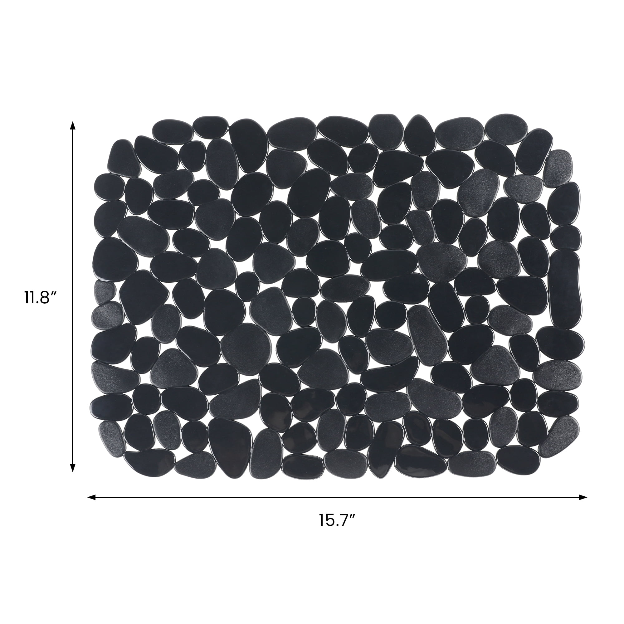 Unique Bargains Pebble Sink Mat for Stainless Steel Sinks Black