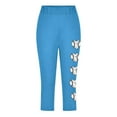 thumbnail image 4 of Fjofpr Leggings for Girls 10-12 Toddler Kids Fashion Baesball Print Summer Leisure Yoga Sports Frenum Cropped Pants Sky Blue 12 Years, 4 of 4