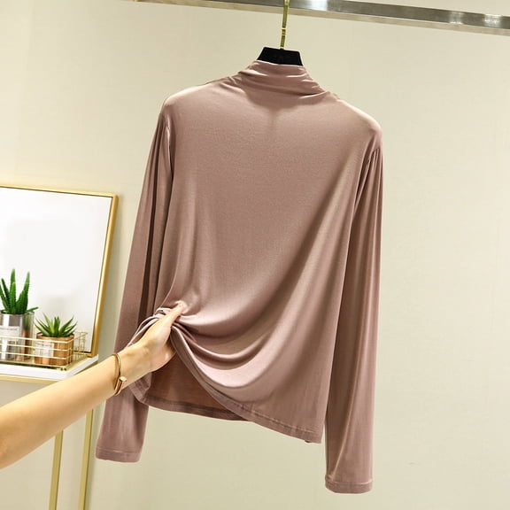 T-Shirts for Women Long Sleeves Crew Neck Slim Fit Basic Tees Going Out Fall Fashion Clothes for Women Size L