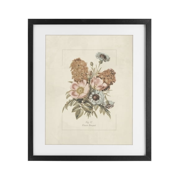 Stupell Industries Flower Bouquet Vintage Blossoms Black Framed Print Under Glass, design by Dan Meneely