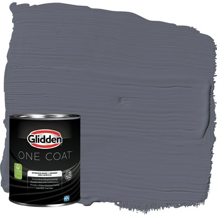 Glidden One Coat Interior Paint and Primer, Alley Cat / Blue, 1-Quart, Semi-Gloss