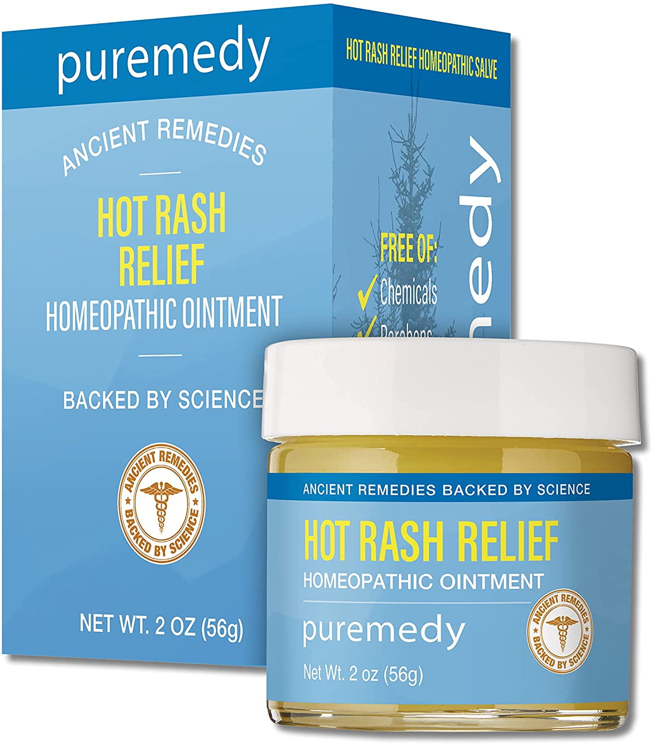 Puremedy Hot Rash Relief Ointment, All Natural Homeopathic Skin Salve to Soothe and Cool Symptoms, 2 oz. (Pack of 1)