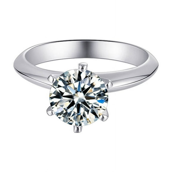 8mm Moissanite Solitaire Ring | 2 Carat Center Stone | VVS Quality | Solid 925 Sterling Silver | Wedding Ring