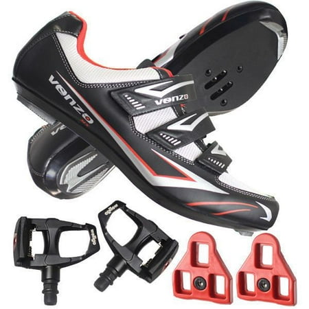 Venzo Road Bike For Shimano SPD SL Look Cycling Bicycle Shoes & Pedals (Best Spd Pedals For Commuting)