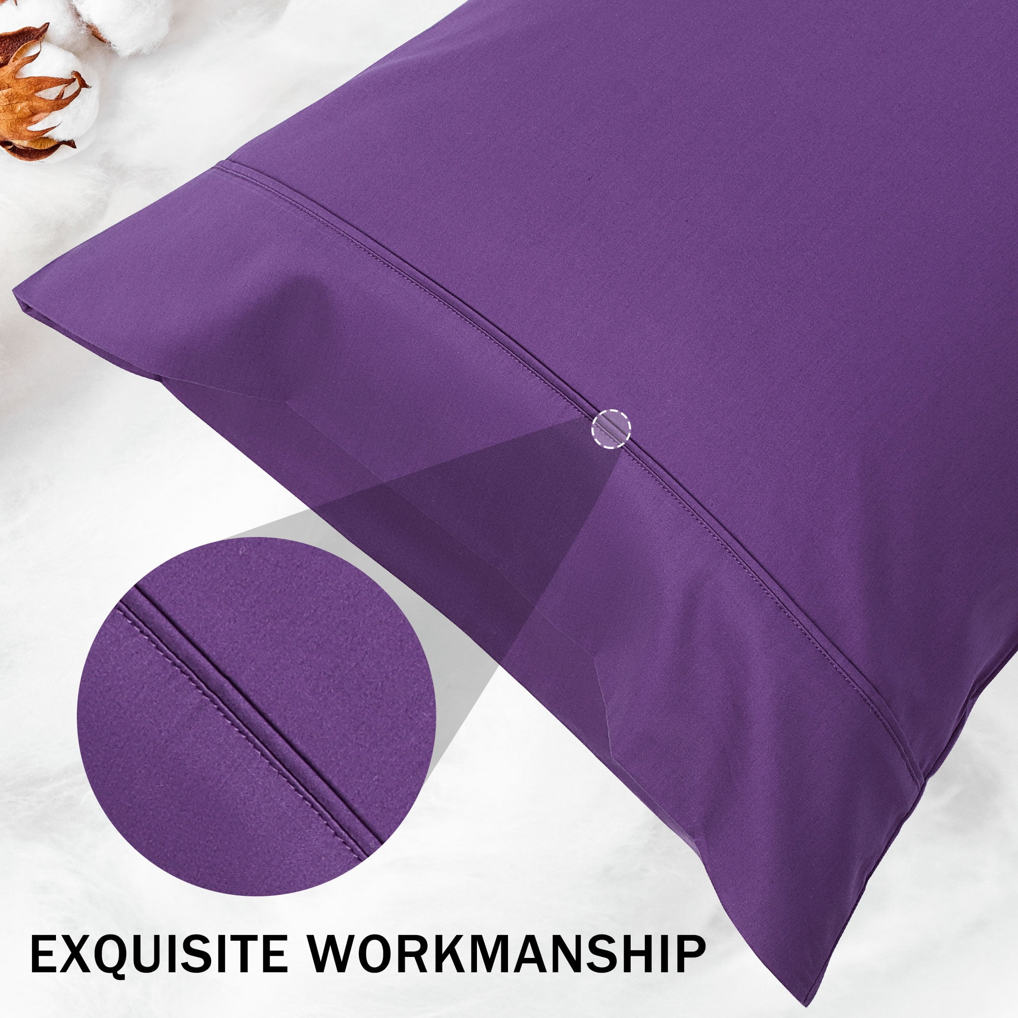 Unique Bargains 20"x 55" 1PC Envelope Closure Body Pillow Cover Grape