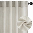 thumbnail image 6 of Topfinel Linen Curtains Soft Textured Semi Sheer Light Filtering Drapes Rod Pocket Back Tab Window Treatments for Living Room Bedroom, Oatmeal, 50x90 inch, 2 Panels, 6 of 8