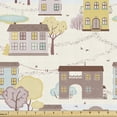 thumbnail image 1 of Bird on a Wire Upholstery Fabric by the Yard, Pastel Tones Pattern with Houses and Trees Little Town Cityscape, Decorative Fabric for DIY and Home Accents, 2 Yards, Multicolor by Ambesonne, 1 of 4