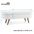 thumbnail image 4 of Bellemave Modern Storage Ottoman for Living Room, Linen Upholstered Bench with Solid Rubber Legs, Entryway Bench/Storage Bench for Bedroom(White), 4 of 11