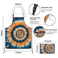 thumbnail image 2 of Orange Blue Tie Dye Spiral Pattern Apron-Garden Aprons for Women with Pockets-Cotton Linen Waterproof Kitchen Cooking Gardening Aprons Adjustable for Kitchen,Cooking,BBQ and Salon 33x27 Inch, 2 of 5