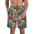 thumbnail image 2 of Uemuo American Football Pattern Men's Swim Trunks Hawaiian Beach Bathing Suit Swimsuits Beach Quick-Dry Shorts with Pockets-X-Large, 2 of 9