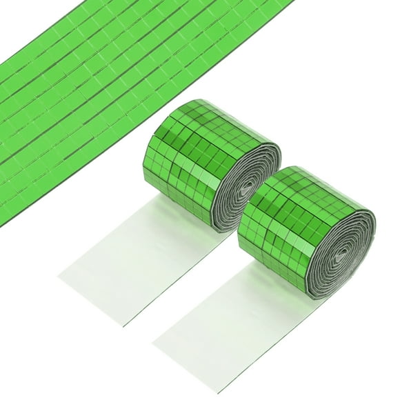 Uxcell 5x5mm Self Adhesive Mirrors Mosaic Tiles, 3840 Pcs Square Mini Glass Mosaic Disco Tile Sticker for DIY Craft Disco Ball Party Decoration, Green