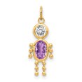 thumbnail image 1 of Collier Pendentif Pierre de Naissance Garçon en Or Jaune 14k Février, 1 of 6