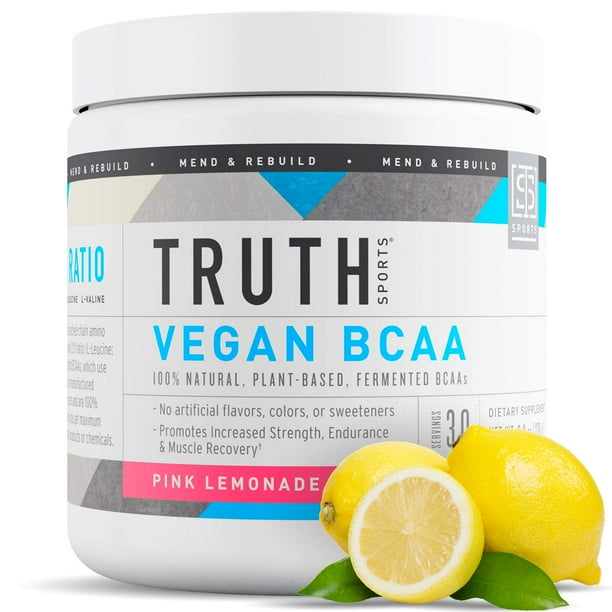Plant Based BCAA Powder Pink Lemonade Vegan, NonGMO, Gluten Free