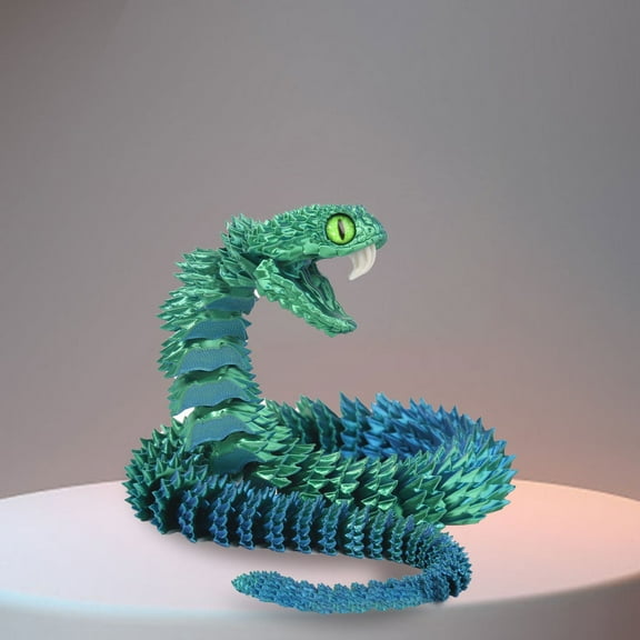 18.5 in 3D Printed Snake Toys, Flexible 3D Printed Animal, Fidget ADHD Snake Toys, Perfect Desk Pet for Animal Collectors, Halloween Decor, Christmas Toy 2025 Army Green