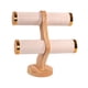 thumbnail image 3 of Organizador de joyas con base de madera y soporte para pulseras y relojes de 2 niveles Beige, 3 of 9