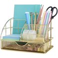 thumbnail image 4 of Lloopyting Gold office accessories Gold makeup organizer Gold desk accessories with Drawer Home Desktop Gold Accessories Office for Office Supplies Mesh Housekeeping & Organizers, 4 of 5