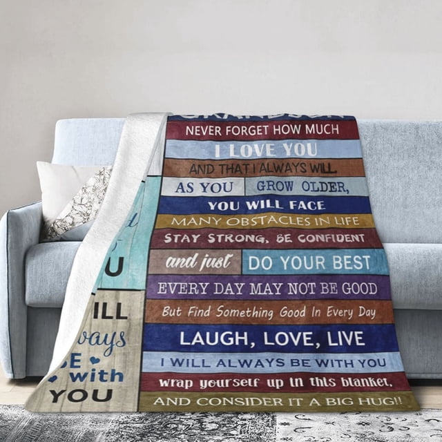 LHSHID To My Godson Throw Blanket Soft Fuzzy Fleece Blanket For Couch Bed Living Room Decoration 60x80in