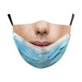 thumbnail image 1 of Mascarilla facial divertida de broma para adultos con patrón de broma y truco para cubrirse la boca B, 1 of 9