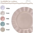 thumbnail image 3 of Elegant Plastic Plates for Party with Scalloped Rim (10 PC), Disposable Heavy-Duty Dinner Plates for Wedding Reception - 11.25”, Fancy Plastic Dinnerware Set for Thanksgiving, Christmas & More - Pearl, 3 of 5