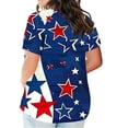 thumbnail image 3 of Cotton Plus Size T Shirt for Women Graphic Loose V Neck Top July 4th Print Short Sleeve L-5X Casual Large Tee (Large, July 4th #6), 3 of 5
