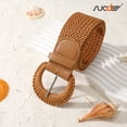 thumbnail image 5 of SUOSDEY Women Woven Wide Belt for Dress Fashion Rattan Braided Waist Belt Straw Raffia Boho Belt for Jeans, 5 of 6