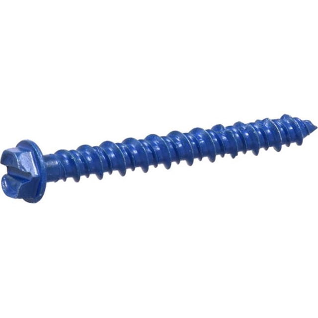 0.18 x 2.25 in. Blue Slotted Tap Concrete Screw Anchor - 100 Count