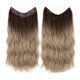 thumbnail image 1 of Xiao Hua Extensiones de cabello con alambre, gruesas, rizadas y onduladas, invisibles, con clip, sintéticas, para mujer, de 20 pulgadas, de color negro a rubio., 1 of 2
