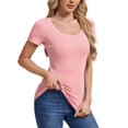 thumbnail image 3 of Camiseta C.O.Z.Y para mujer, manga corta, cuello redondo, punto acanalado, 3 of 5
