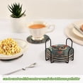 thumbnail image 6 of Haosy Set of 6 Drink Woven Coaster with Holder Heat Resistant Non-Slip Bar Coasters 4 Inches Valentines Owl on Tree Branch, 6 of 7