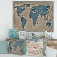 thumbnail image 2 of Designart 'Ancient World Map I' Rustic Framed Canvas Wall Art Print, 2 of 5