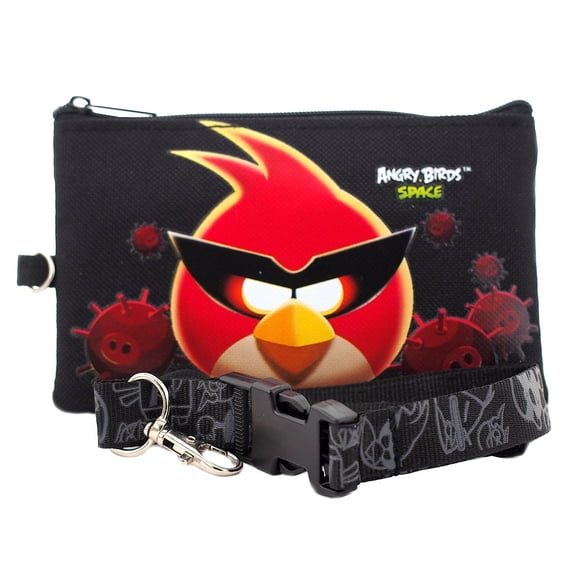 Angry Birds Black Lanyard with Detachable Coin Purse