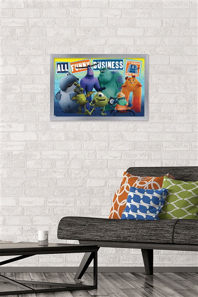 Disney Monsters at Work - Funny Business Wall Poster, 14.725" x 22.375", Framed