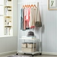 thumbnail image 3 of Porta Ropa Triangular con Ruedas, Organizador de Espacio para Ropa, Zapatos y Accesorios, Estructura de Acero Resistentes, Fácil de Montar, Blanco., 3 of 5