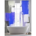 thumbnail image 6 of Sheer Curtain Panels Blue Graffiti Rod Pocket Voile Window Curtains Modern Style Window Treatments Ligh Filtering Privacy Curtain Drapes for Bedroom Living Room 2 Panel Set 84 Inch Length,, 6 of 9