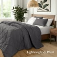 thumbnail image 5 of Ivy Union Comforter Set - Diamond Stitch - Easy Care Ultra - Soft Microfiber - All Season Warmth - Bedding Comforter Set - Queen - Forged Iron Grey, 5 of 7