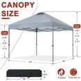 thumbnail image 6 of ABCCANOPY 10 ft x 10 ft Easy Pop up Outdoor Portable Instant One Push Function Canopy Tent with Air Vent, Gray, 6 of 8