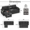 thumbnail image 4 of Convertible Sofa Bed Sleeper Pull Out Sectional Couch with Storage, L Shaped Couch Bed for Living Room,Apartment,Small Space - Dark Gray, 4 of 9