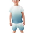 thumbnail image 2 of Fall Saving! Tuobarr Short Set for Boys, Boys Girls Gradient T-Shirt Set Printed Children Shorts Set Child's Two-Piece Set White 5-6 Years, 2 of 6