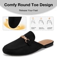 thumbnail image 3 of Ecetana Women's Mules Classic Suede Slip On Shoes Closed Toe Backless Flat Loafer Slides for Business Work Office Casual, 3 of 7