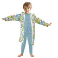 thumbnail image 7 of FORMRS Niños Bathrobe Unisex Hooded Robe Soft Plush Pajamas Sleepwear, Size 2-3T, Blue Floral Wave, 7 of 7
