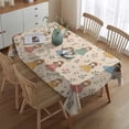 thumbnail image 2 of Beige Princess Leaf Pattern Rectangle Tablecloth 60"x84",Waterproof Polyester Rectangle Table Cloth, Wipeable Spillproof Polyester Tablecloth for Dining, Camping, Indoor and Outdoor, 2 of 5