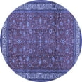 thumbnail image 1 of Ahgly Company Machine Washable Indoor Round Persian Blue Traditional Area Rugs, 3' Round, 1 of 4