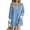 Blue, variant on Long Sleeved Women Patchwork Quarter Zipper Loose Ruffle Sweatshirt Dress