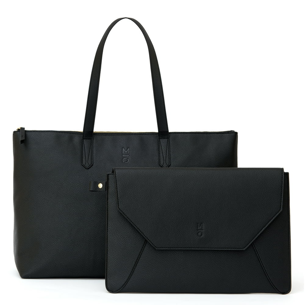 MOTILE Vegan Leather Commuter Laptop Tote Bag with 3,000 mAh Qi