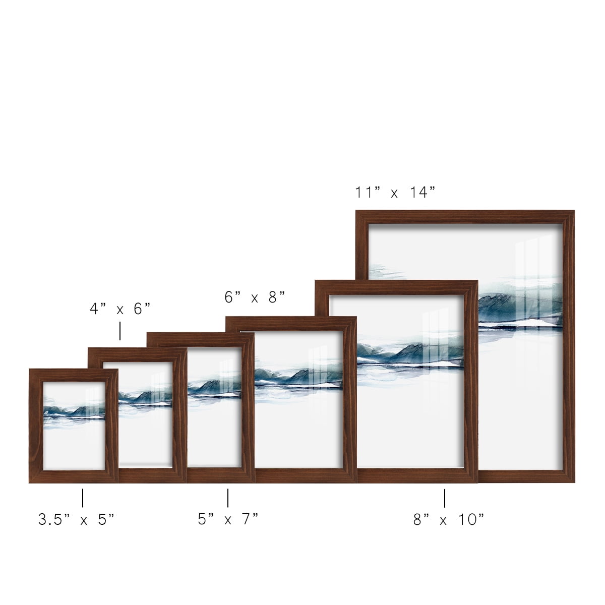 Stark Horizon I - Framed Print w/glass - Chestnut
