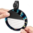 thumbnail image 2 of Butterfly Set of 2pcs PU Leather Round Suitcase Tags with Privacy Cover and Name ID Tag - Ideal for Travel Luggage, Handbags, Backpacks, School Bags, 2 of 6