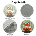 thumbnail image 3 of Latch Hook Rug Kit Cartoon Fox and Mushroom Stamped Handmade Round Shape Carpet Crochet Yarn Craft DIY Hook and Latch Door Mat Tapestry for Home Floor Decor 50x50cm(2), 3 of 7