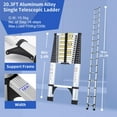 thumbnail image 4 of JADDUO Telescoping Ladder 20.3 FT Extension Ladder Aluminum Lightweight Telescopic Ladder with 2 Triangle Stabilizers Telescoping Attic Ladder RV Ladders for Travel Collapsible Ladders for Home, 4 of 4
