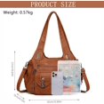 thumbnail image 4 of Sunyuer Vintage Tote Bags for Women, Large Capacity Vintage Multi-Pocket PU Leather Handbag Crossbody Shoulder Bag, 4 of 8