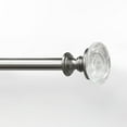 thumbnail image 2 of Lumi 3/4" Single Curtain Rod Brushed Nickel/ Black-Crystal Knob finial 66"-120" - Matte Black, 2 of 5